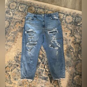 American eagle stretch distressed mom jeans size 20 short
